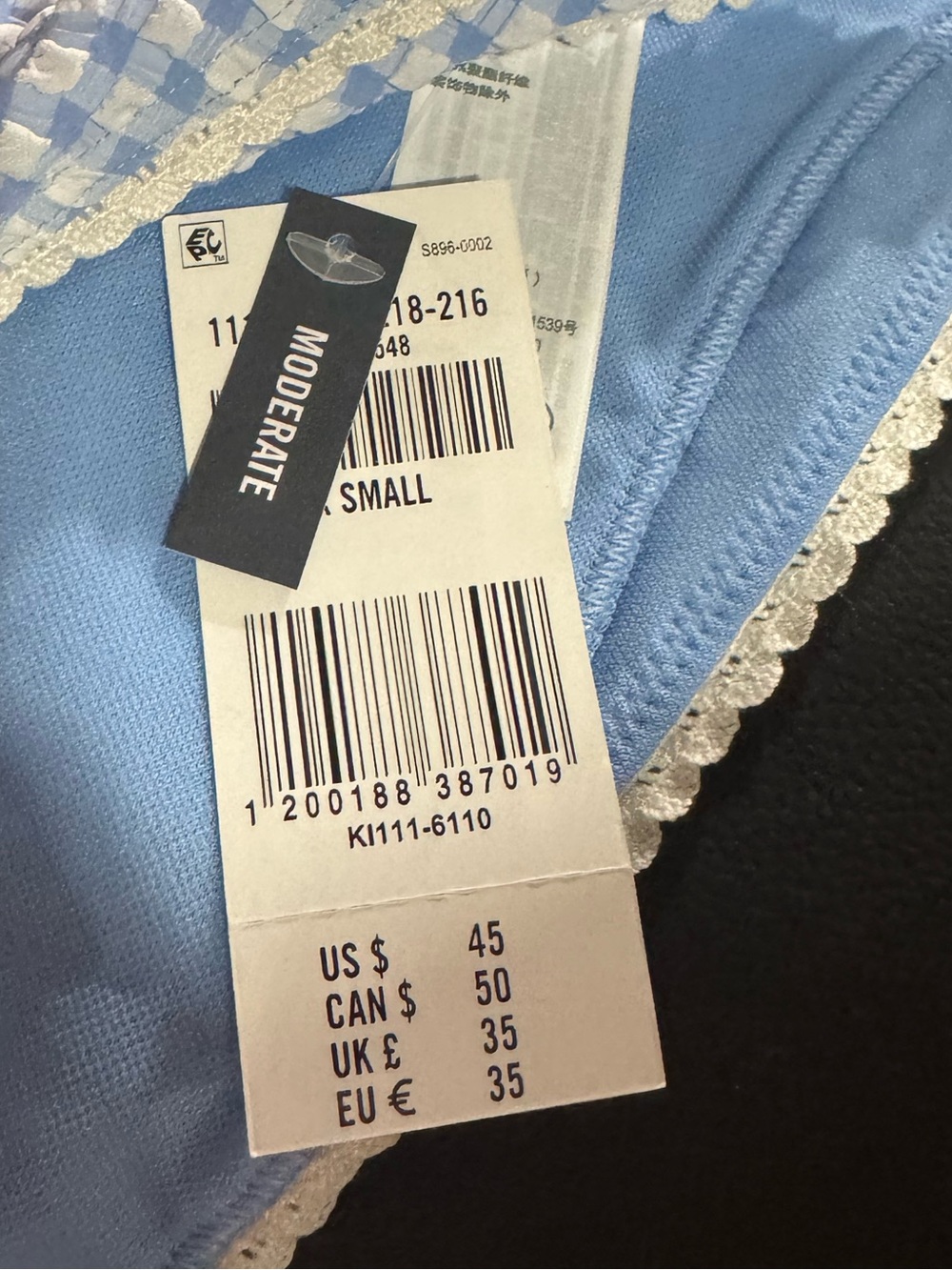 NWT Abercrombie Women's Light Blue Lace-Trim Bikini Brief